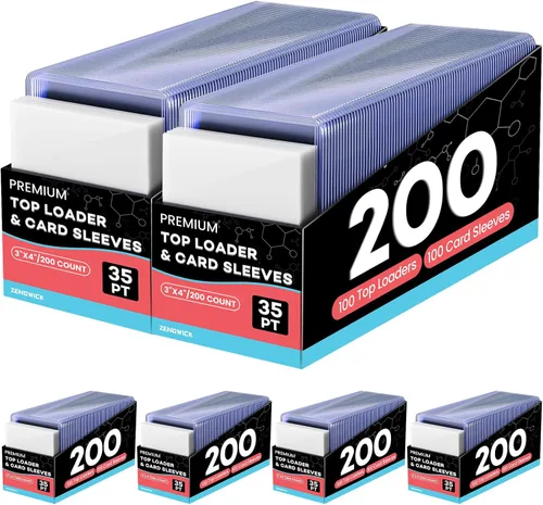 Vista 7 de 200 fundas para tarjetas, cargadores superiores de plástico duro de 3 x 4