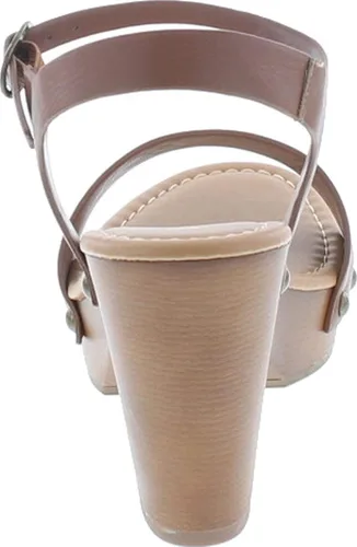 Vista 4 de Soda CHIVAS Women's Bold Buckles Studded Wedge Sandal