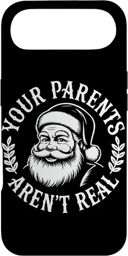 Vista 27 de Your Parents Aren’t Real Santa Humor Holiday Festive Cartoon Case for iPhone 16