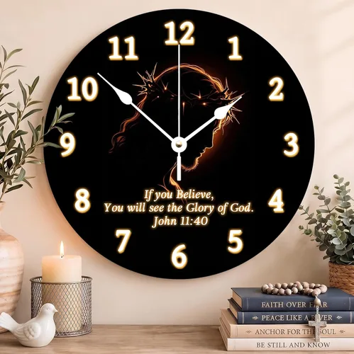 Vista 160 de Reloj con versículo bíblico con citas de Jesús, relojes de 0929Regalos Cristianos (2)