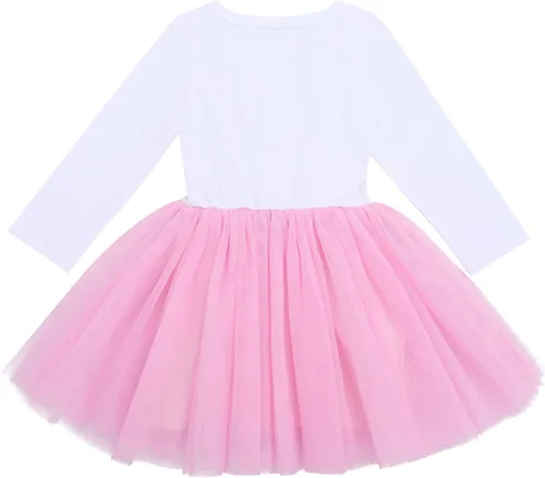 Vista 3 de ODASDO Juego de ropa de 2 piezas para bebés y niñas pequeñas de manga larga tutú con lazo para la cabeza