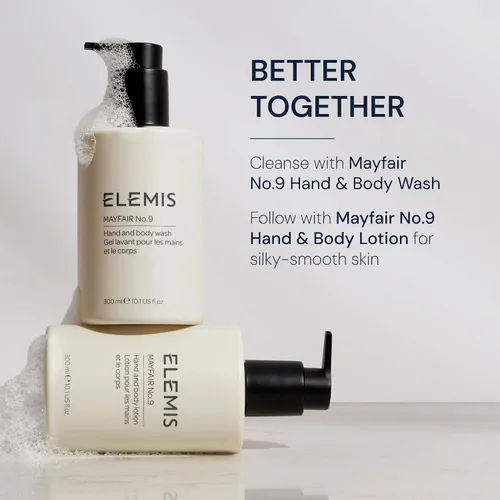 Vista 8 de ELEMIS Mayfair No.9 - Jabón de manos y cuerpo, limpia, hidrata y refresca, 95% biodegradable, sin PEG y SLS, recargable + botella reciclable, 10.1