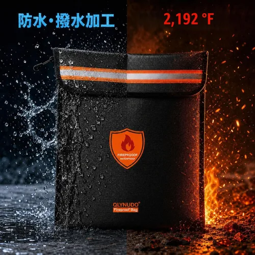 Vista 4 de 2200°F Bolsa de dinero ignífuga para efectivo, bolsa de cartera de sobres Negro