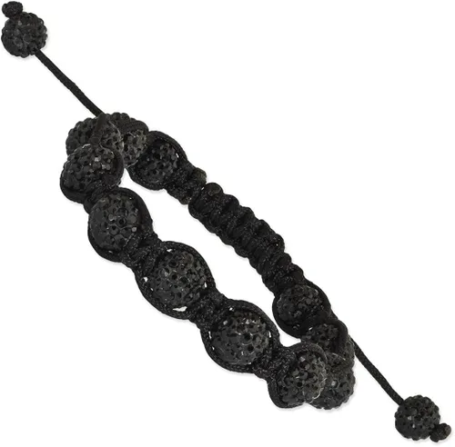 Vista 7 de Icecarats 10mm. negro de abalorio de vidrio enlace pulsera de cordón ajustable de envoltura elástica
