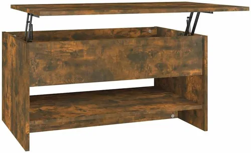 Vista 3 de Coffee Table Smoked Oak Engineered Wood, 31.5x19.7x15.7 in, Rectangular Living Room Furniture with Hidden Storage, Modern Mesa de Centro para Sala