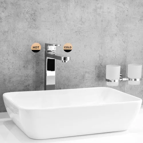Vista 6 de PATIKIL Etiqueta autoadhesiva para agua caliente/fría, paquete de 5 pares/10 calcomanías redondas acrílicas para fregaderos de grifos, dorado/negro