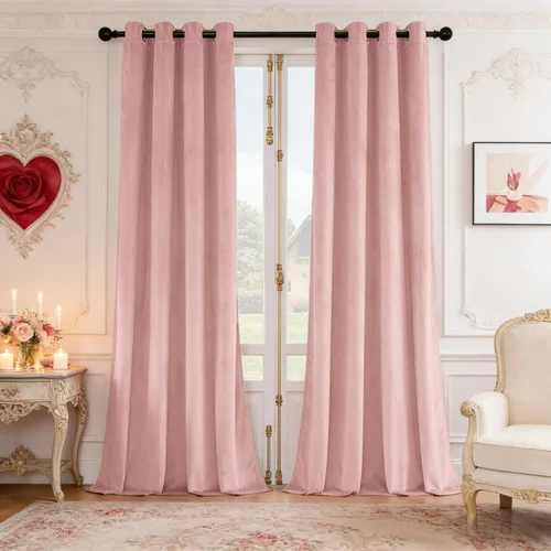 Vista 12 de SNITIE Cortinas de terciopelo de 84 pulgadas de largo con ojales, color verde militar, súper suaves, con aislamiento térmico y reducción de ruido