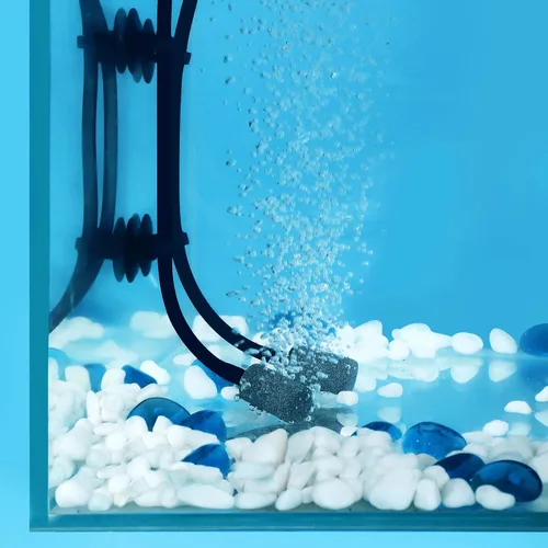Vista 5 de AQUANEAT Tubo de aerolínea de acuario de 14 pies, tubo estándar de 3/16 pulgadas, accesorios de bomba de aire, con piedras de aire, válvulas de Negro