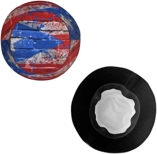Vista 2 de Sombrero de pescador de Puerto Rico para el sol, sombrero de playa, divertido gorro de pescador, para exteriores, para hombres y mujeres, talla única