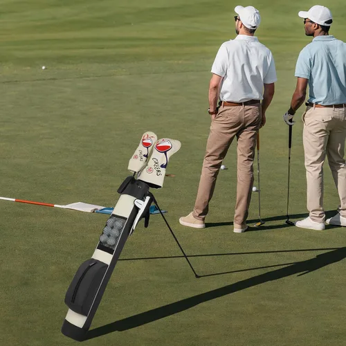 Vista 7 de wosofe Bolsa de golf ligera y pequeña bolsa de golf con doble correa, fácil de transportar con divisores de 2 vías, múltiples bolsillos, bolsa