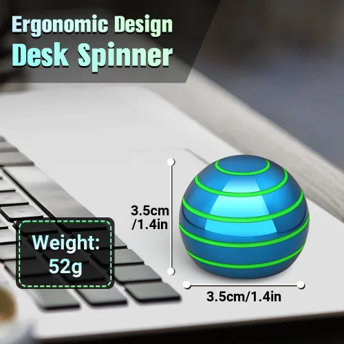 Vista 3 de Juguetes giratorios luminosos de escritorio para niños y adultos, spinner fidget de ilusión óptica de metal que brilla en la oscuridad, bola
