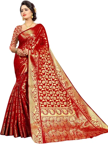 Vista 3 de EK-PAL Banarasi - Sari de seda con blusa para mujer