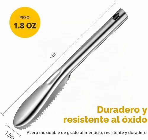 Vista 4 de Desincrustador de pescado de acero inoxidable para desincrustar peces sin ensuciar, resistente removedor de escamas de pescado, herramienta 1 Pieza