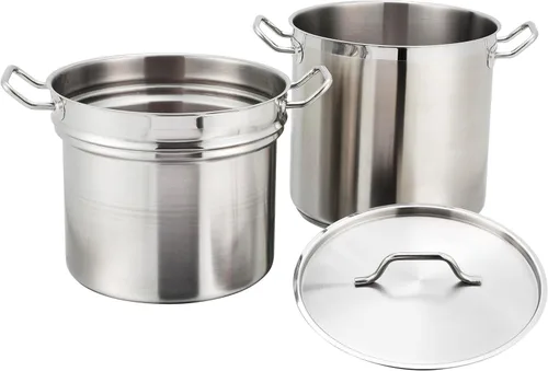 Vista 2 de Winco Caldera doble S/S de 12 qt con cubierta