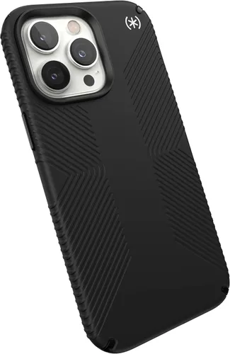Vista 2 de Speck Presidio2 Grip - Funda antideslizante para iPhone 14 Pro Max (Negro/Negro/Blanco)