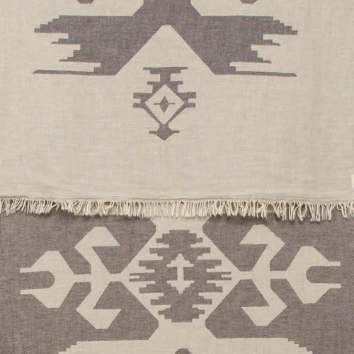 Vista 7 de Bersuse Toalla turca Oaxaca de doble capa 100% algodón, 37 x 70 pulgadas, gris plateado