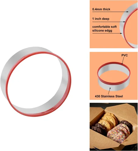 Vista 5 de Juego de 4 cortadores de galletas redondos, cortador de galletas de círculo pequeño, tamaño 1 pulgada, 1.4 pulgadas, 2 pulgadas, 3 pulgadas, juego