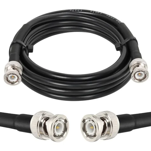 Vista 11 de MOOKEERF Cable BNC de 1 pie, paquete de 2 unidades de baja pérdida KMR240 BNC macho a macho cable coaxial de 50 ohmios para radioaficionado