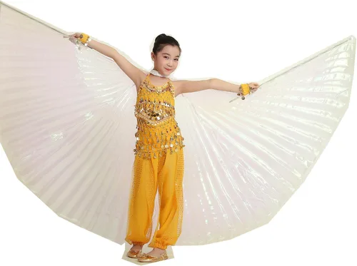 Vista 2 de MUNAFIE Disfraces de Halloween para danza del vientre, alas de Isis para niños
