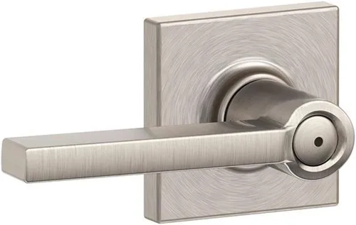 Vista 40 de Schlage F51A LAT 716 Latitude - Manija de puerta con bloqueo de entrada con llave, en acabado de bronce envejecido