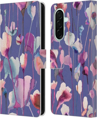 Vista 94 de Head Case Designs Officially Licensed Ninola Abstract Poppies Lilac Floral Leather Wallet Case Compatible with Samsung Galaxy A07 4G