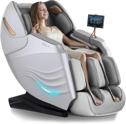Vista 9 de RELX Silla de Masaje de Cuerpo Completo, 15 Modos de Gravedad Cero SL-Track, Silla de Masaje Shiatsu con Sistema de Calor Integrado, Masaje de Crema