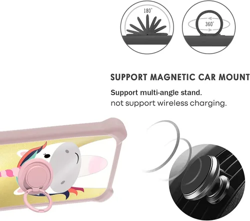 Vista 4 de Funda para Huawei Nova 10 Se compatible con Huawei Nova 10 Se [con protector de pantalla de vidrio templado] [PC + TPU 2 en 1] [soporte de anillo]