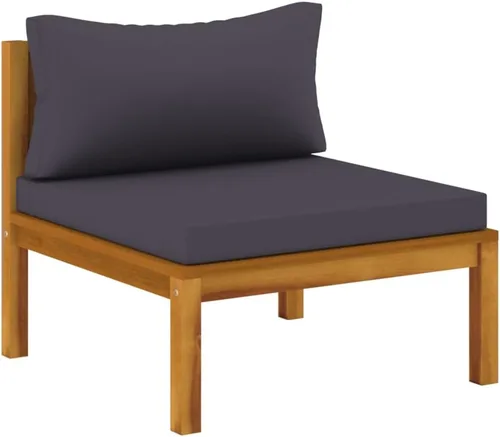 Vista 8 de Juego de 5 piezas para patio con cojín, juego de muebles de sofá, resistente a la intemperie, adecuado para uso en exteriores, requiere montaje Gris