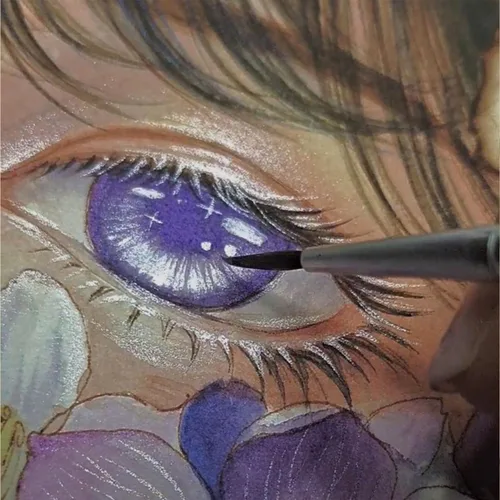 Vista 3 de Juego de pintura de acuarela de 20 colores, juego de pintura de acuarela metálica, pintura de acuarela nacarada, pintura de acuarela con purpurina