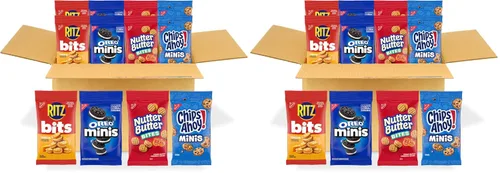 Vista 15 de Mini galletas OREO, mini galletas CHIPS AHOY!, Nutter Butter Bites y RITZ Bits galletas de queso, paquete surtido, 15 bolsas grandes