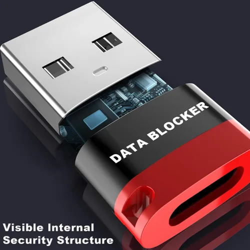 Vista 3 de Rixmie Bloqueador de datos USB-C hembra a USB-A (paquete de 2) 2025 nuevo 100% eliminación de posibilidades de transferencia de datos, solo