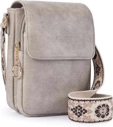 Vista 12 de APHISON Bolsos cruzados pequeños para mujer, a la moda, cartera de cuero para teléfono, monederos para tarjetas, ranuras para tarjetas con correa