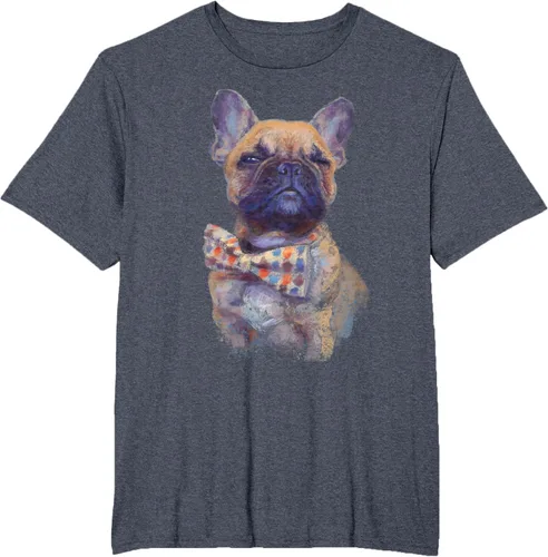 Vista 25 de Camiseta de bulldog francés con estampado realista, artística de bulldog francés, Negro, S