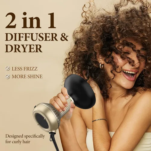 Vista 2 de BAUTIA Difusor de secador de pelo para cabello rizado, difusor de secador de pelo para secar con soplado y voluminizar, difusor ligero de cabello