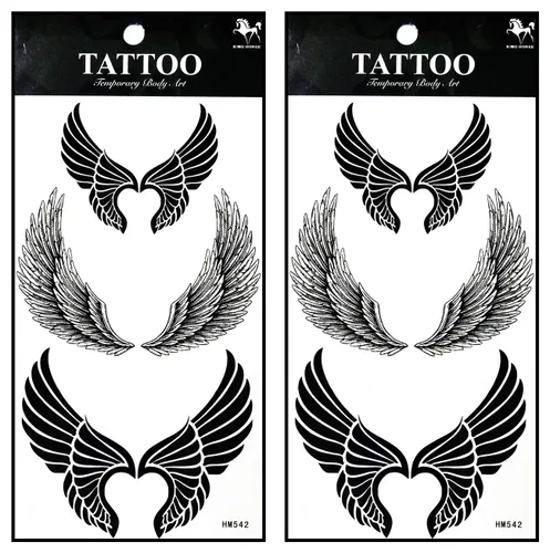 Vista 23 de Tatuajes 2 hojas de mariposas mosca de mariposa tatuajes temporales pegatinas falsas cuerpo brazo pecho hombro tatuajes para adolescentes, hombres