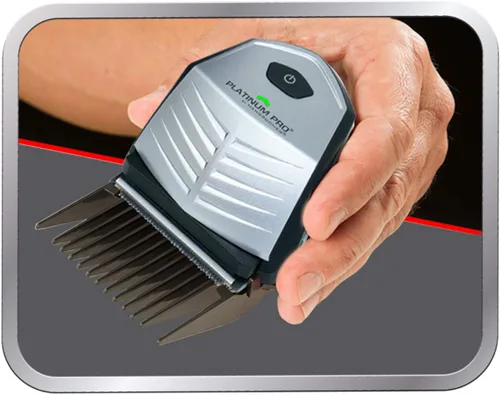 Vista 5 de MANGROOMER - Kit de corte automático de pelo Platino Pro y cortapelos avanzado con batería de litio máximo, 9 protectores de longitud y estuche