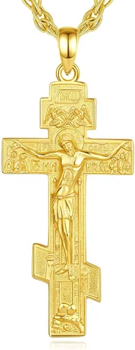 Vista 60 de EUDORA Medalla de plata de ley S925 con collar de San Patrono para mujeres A01-Saint Benedict Medalla
