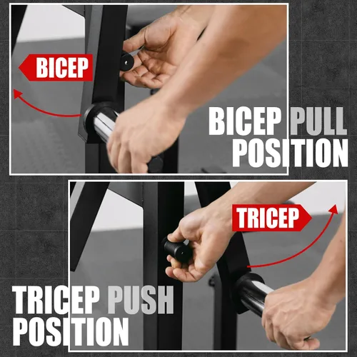 Vista 11 de GMWD Máquina de Curl de Bíceps y Tríceps, Máquina de Curls de Bíceps y Extensión de Tríceps con Carga de Placas de 250 Libras, Equipo de Ejercicio 2