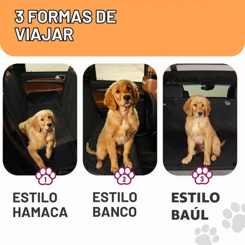 Vista 7 de Active Pets Funda de Asiento Trasero Beige XL para Perros, Hamaca para Coche, Protector Impermeable para Asiento Trasero de Camiones, Banco Trasero