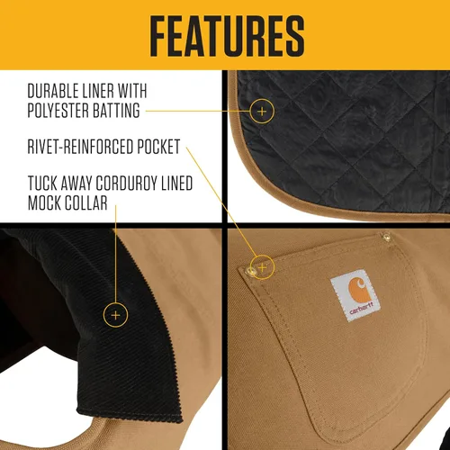 Vista 3 de Carhartt Firm Duck - Abrigo aislante para perros, resistente al clima y duradero para condiciones frías y ventosas, libre de PFAS (Carhartt marrón)