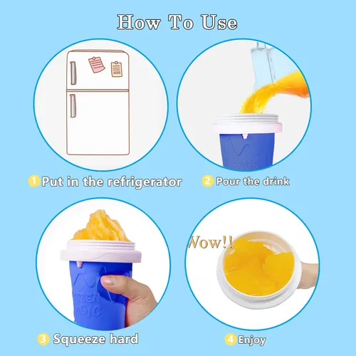 Vista 3 de Máquina para hacer granizados, vaso portátil para hacer granizados, taza mágica de congelación rápida, para hacer helados de batidos caseros