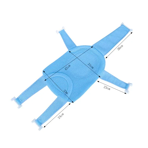 Vista 2 de Red de soporte para asiento de baño, cojín flotante para recién nacido, para bañera infantil, malla de ducha, soporte de tubo de baño ajustable, 5