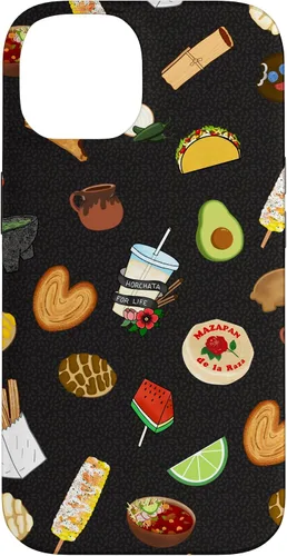 Vista 4 de Funda para iPhone 14 Pro Black Antojitos Mexican Food Latino Tacos Pan Dulce