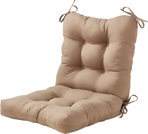 Vista 61 de Cojines para silla de exterior con bisagras, diseño de una sola pieza, cojín reversible para asiento y respaldo de patio con lazos, tela de Aloha