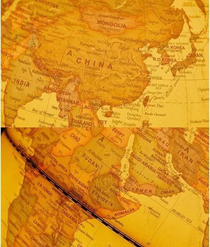 Vista 5 de Geographic Globes Vintage Rotating Globe With Mahogany Base Vintage Globes Desktop World Globe Education Geographic Globes Fun Illuminated
