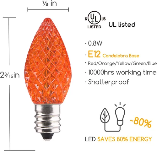 Vista 3 de Brightown - Bombilla LED C7 de repuesto para tira de luces de Navidad