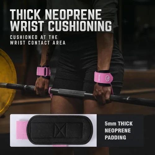 Vista 6 de GOUNOD Lifting Wrist Straps with D Ring for Weightlifting & Gym