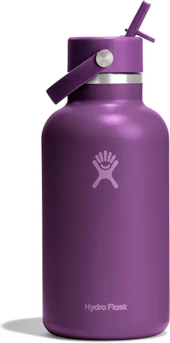 Vista 126 de Hydro Flask Botella de agua – Acero inoxidable aislado – Tapa flexible con popote de boca ancha, antiderrames, a prueba de fugas y recargable