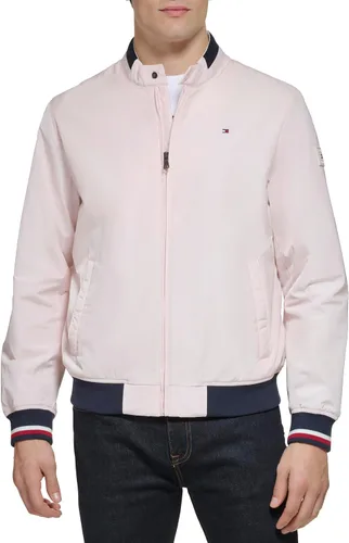 Vista 14 de Tommy Hilfiger Chaqueta bomber ligera Varsity de punto acanalado para hombre Verde militar