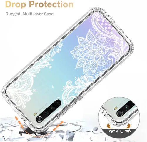 Vista 7 de Funda para Redmi Note 8 (2019/2021) M1908C3JH M1908C3JGG con protector de pantalla de vidrio templado, funda protectora de cuerpo completo